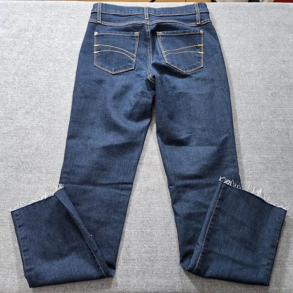 Yoga Jeans Womens Jeans 27/ US 4 Indigo Stretch Mid Rise Raw Hem SWP-1158 SECOND - Picture 12 of 14